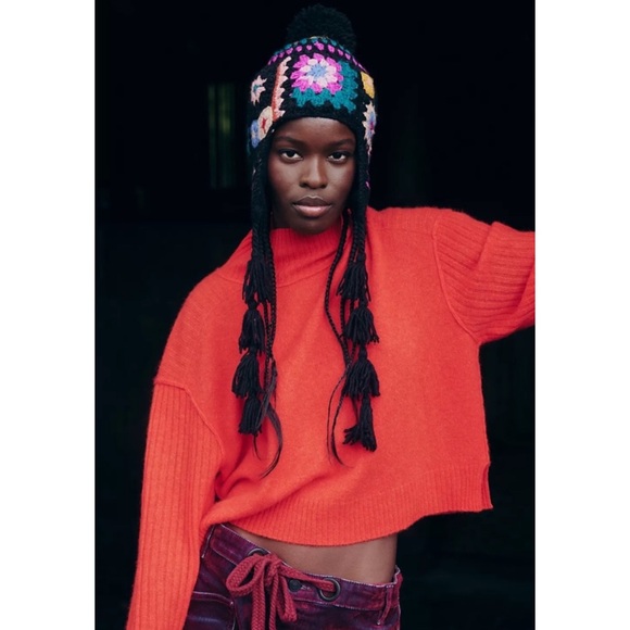 Free People Aubrey Cashmere Sweater Tomato XS - Picture 14 of 14